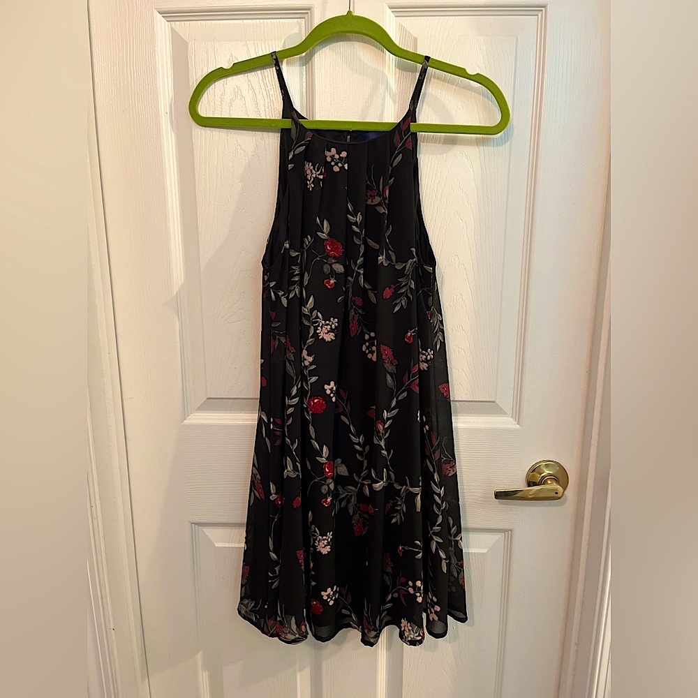 🥀Floral High-Neck Little Black Dress🥀 size M - Picture 3 of 7